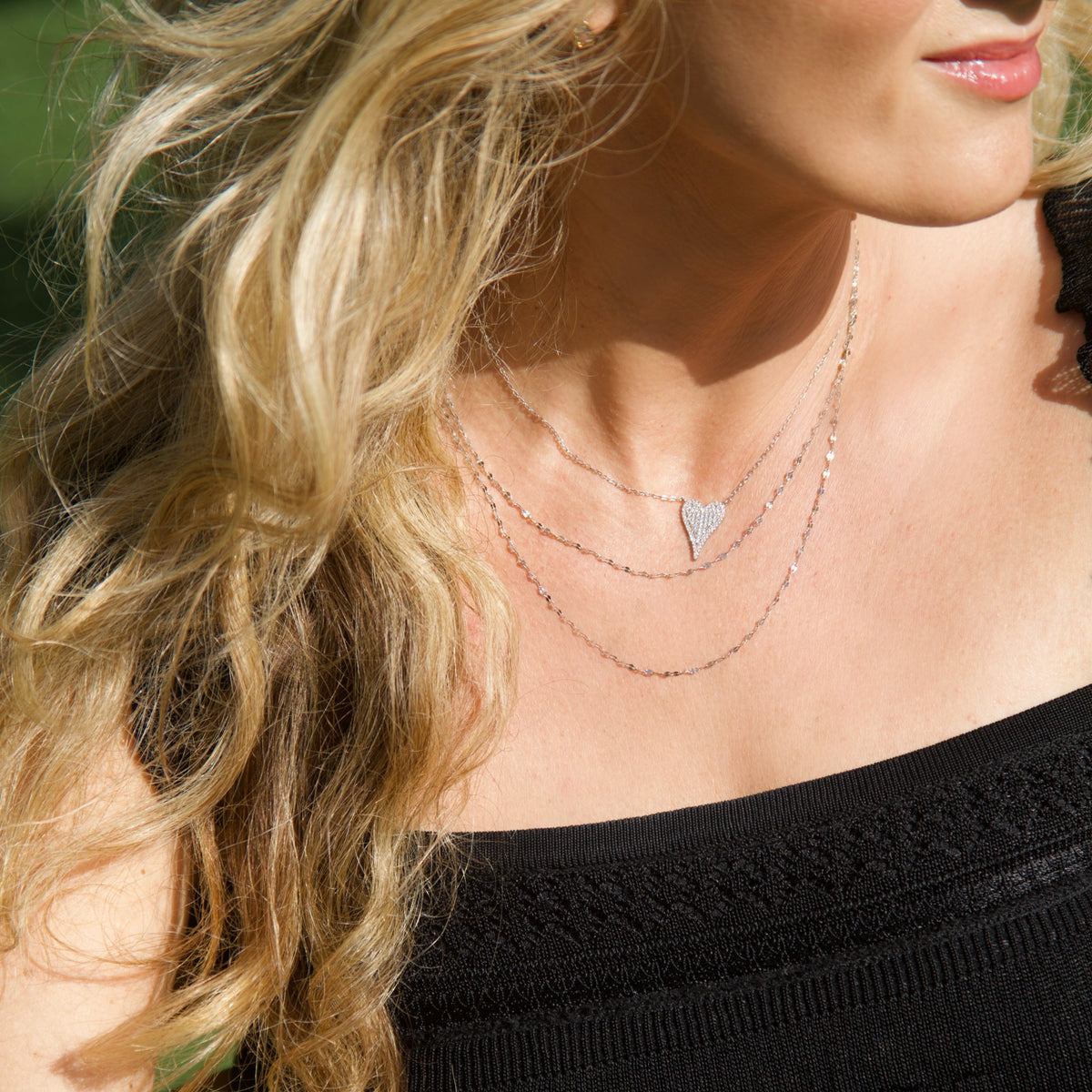 Halo Double Strand Necklace | Silver