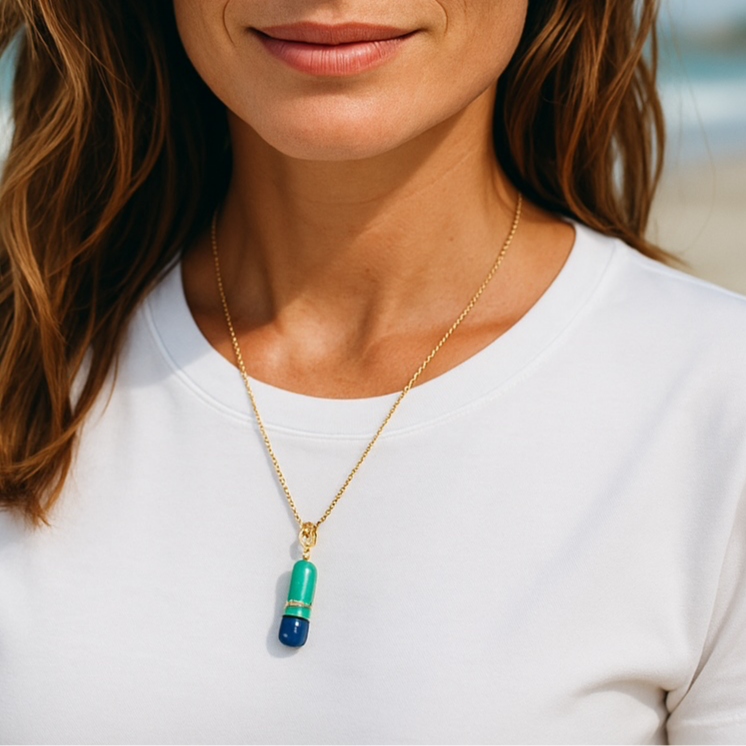 I Intial Charm Letter Necklace