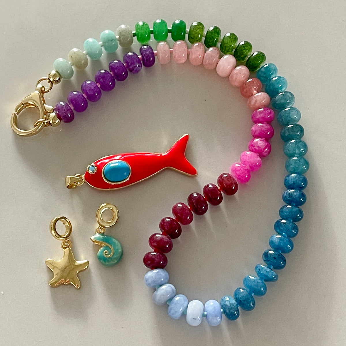 Endless Summer Coastal Cluster Charm Necklace | VERMILION