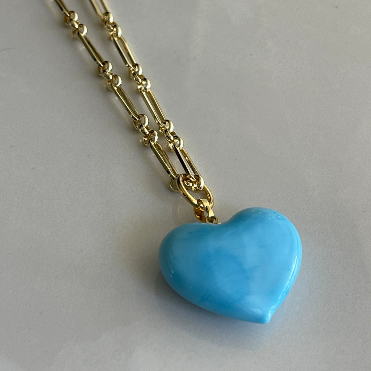 Murano Glass Bauble Heart Necklace | Turquoise