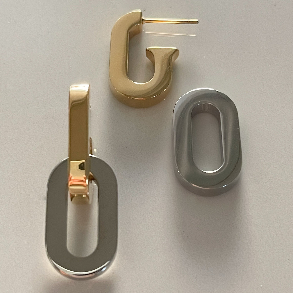 Gigi Double Link Detachable Earrings | Two Tone