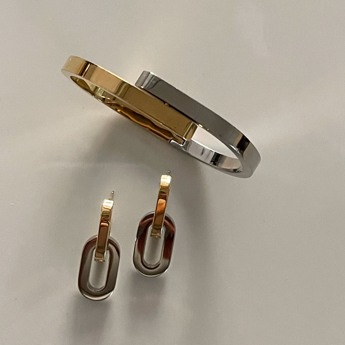 Gigi Double Link Detachable Earrings | Two Tone