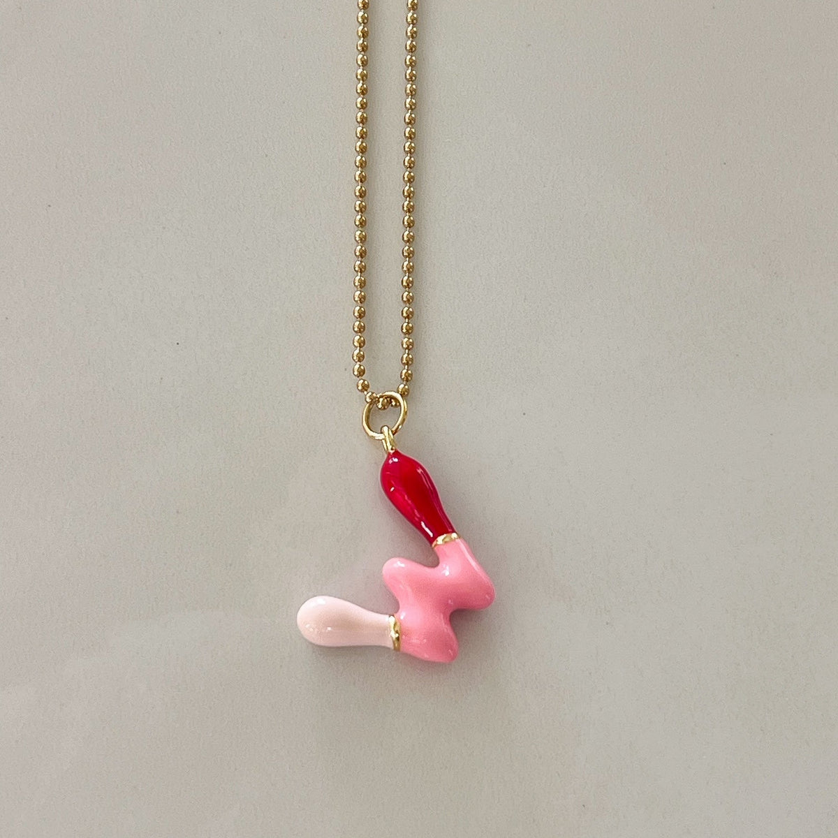 W Intial Charm Letter Necklace
