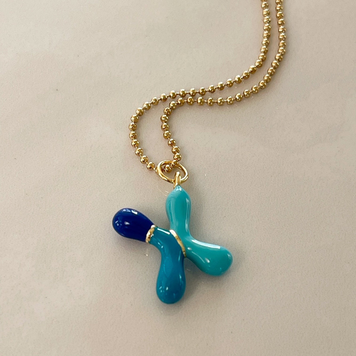 X Intial Charm Letter Necklace