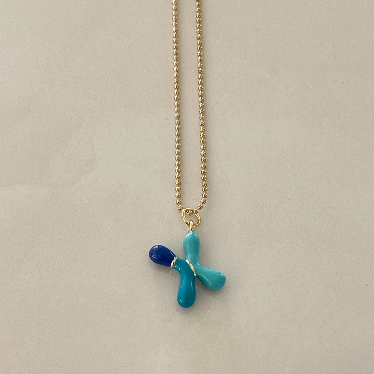 X Intial Charm Letter Necklace