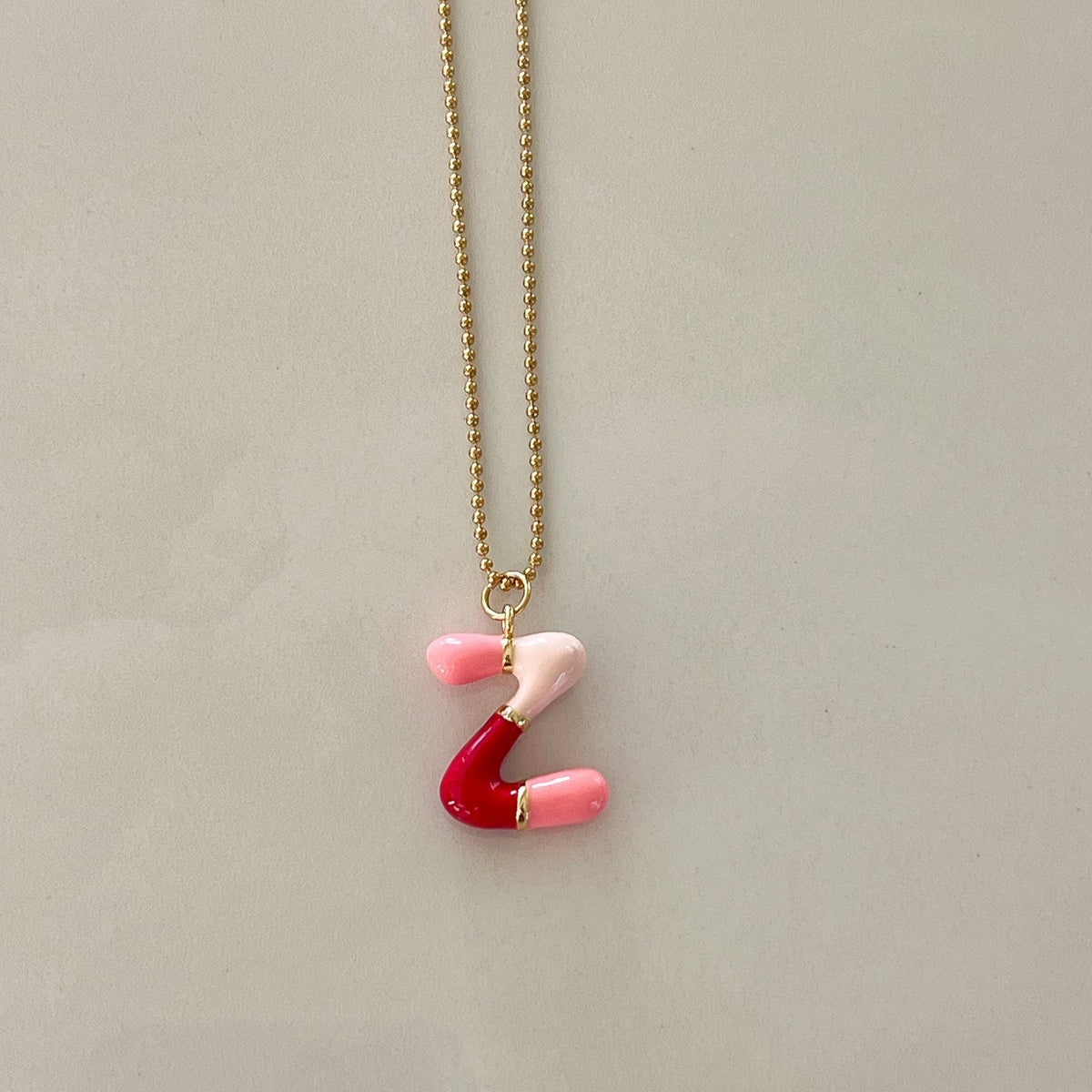 Z Intial Charm Letter Necklace