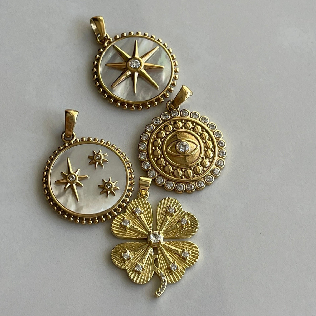 Anchor Charm Medallion Necklace
