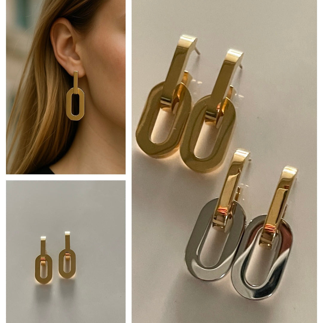 Gigi Double Link Detachable Earrings | Two Tone