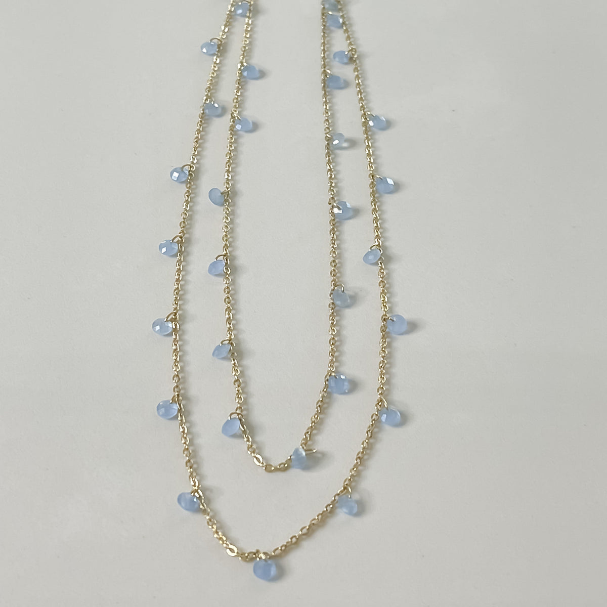 Candy Drops Necklace - Blue Chalcedony