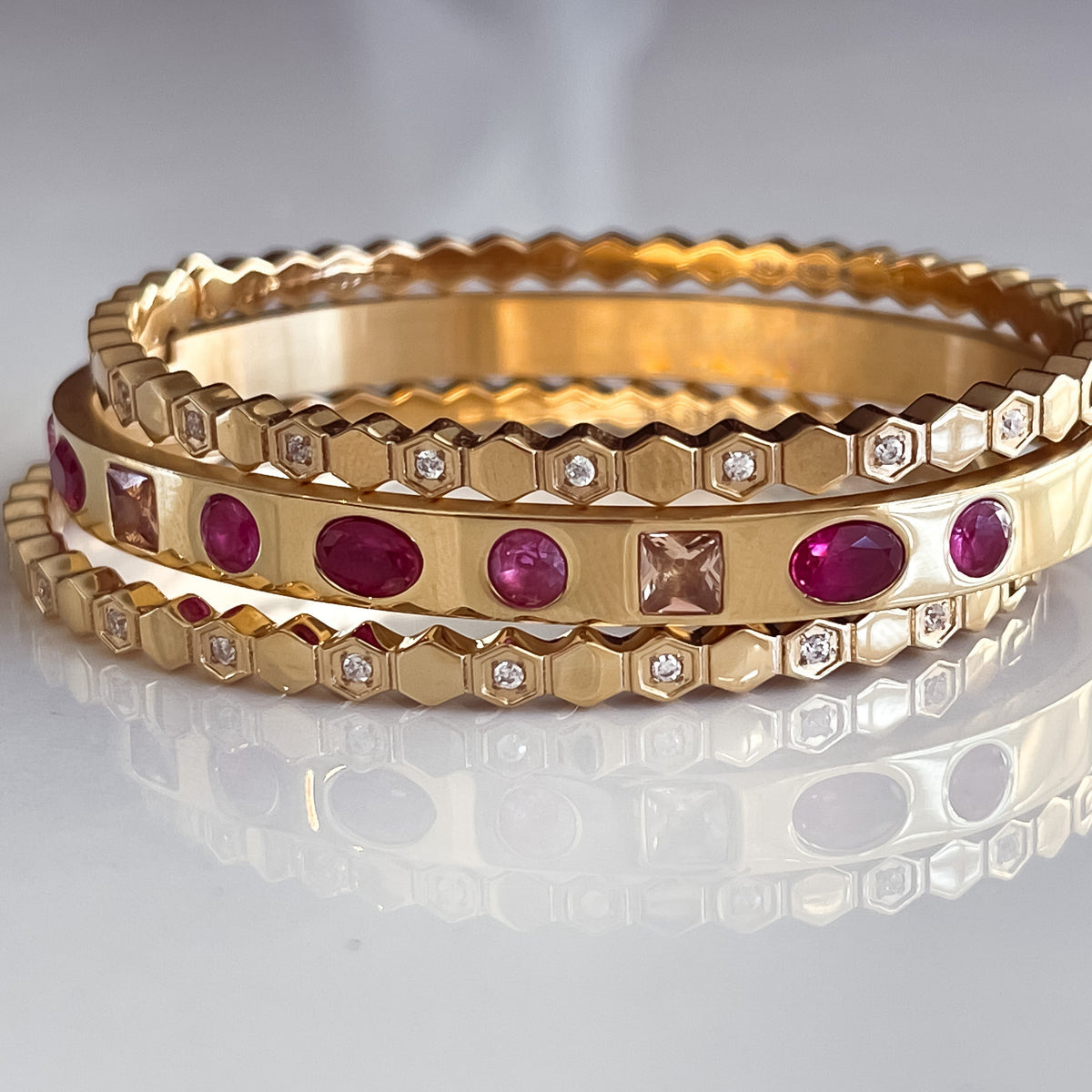 Kaleidoscope Magenta Bangle Cuff