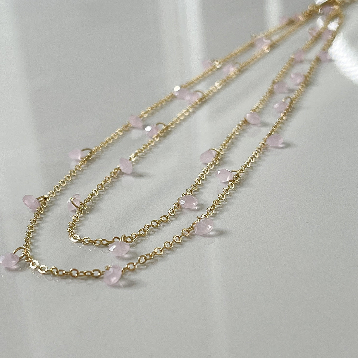 Candy Drops Necklace - Rose Quartz