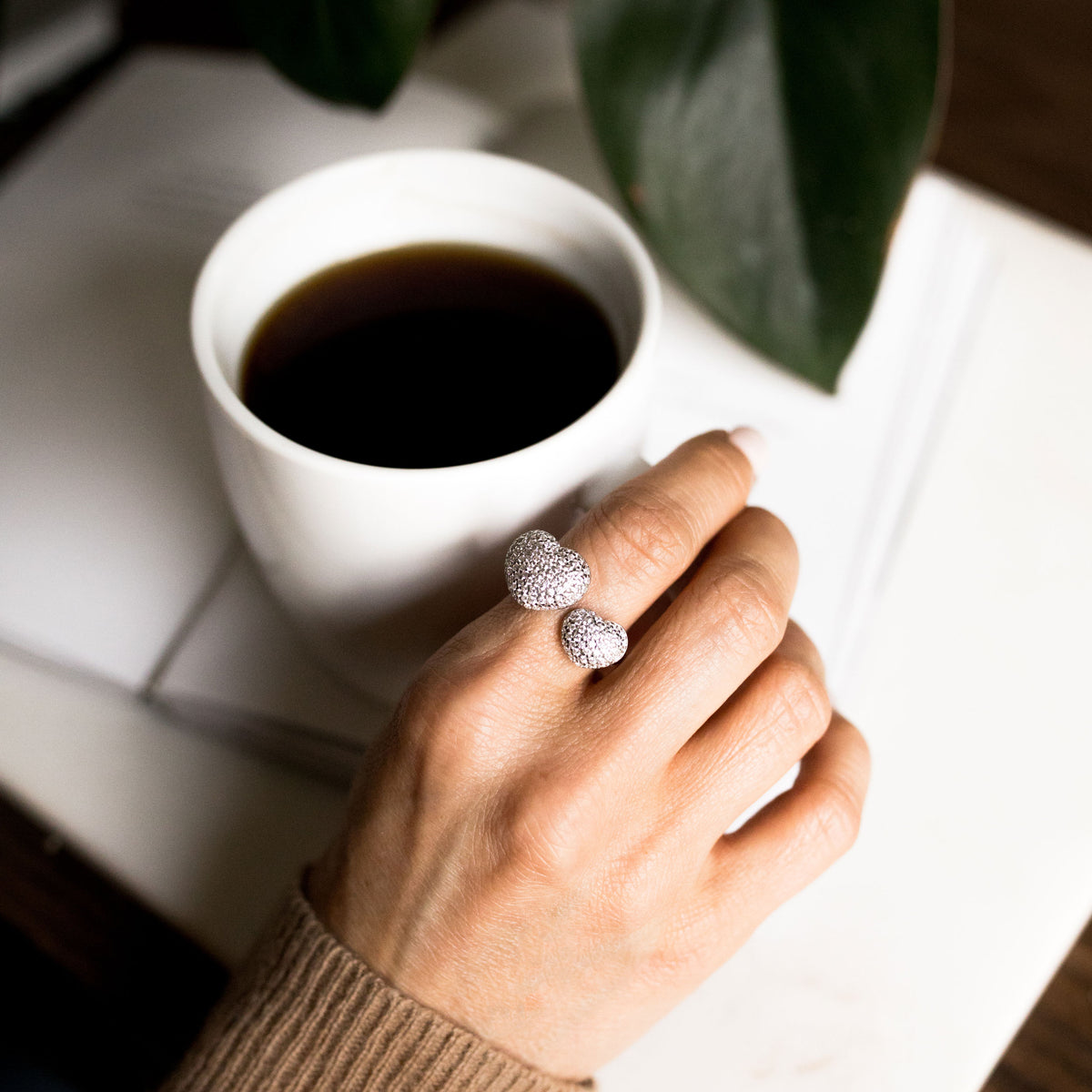 Pavé Heart to Heart Ring