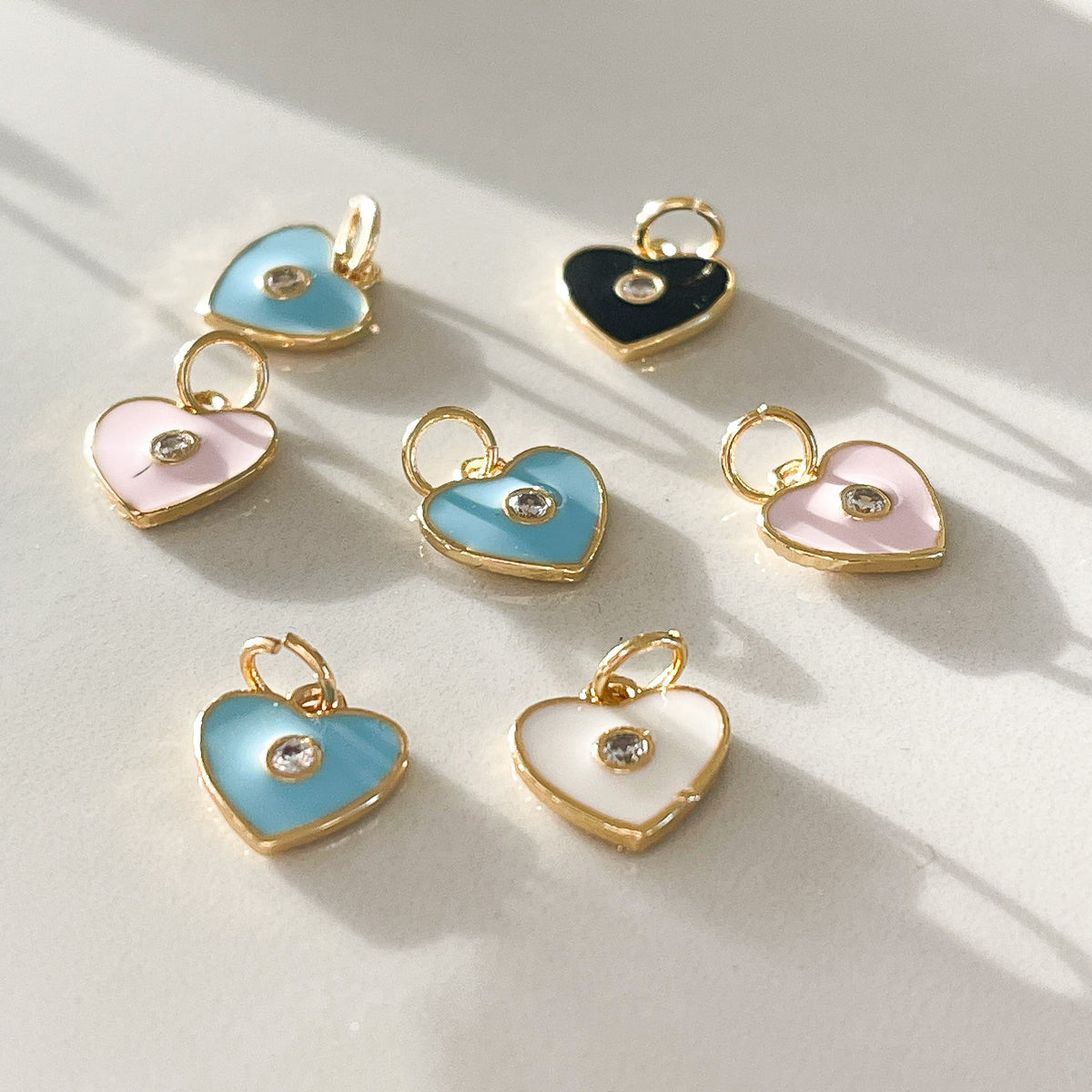 Endless Love Mini Heart Charm Necklace - Black