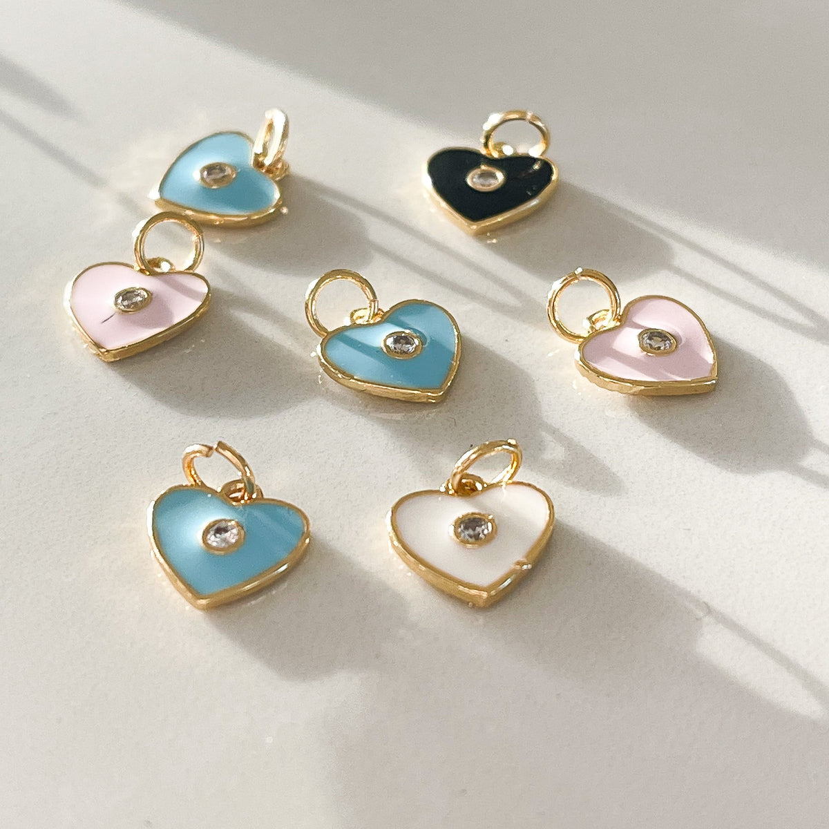 Endless Love Mini Heart Charm Necklace - Pastel Blue