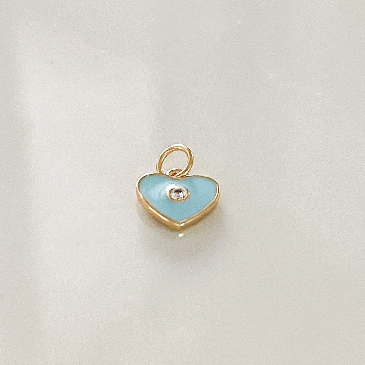 Endless Love Mini Heart Charm - Pastel Blue