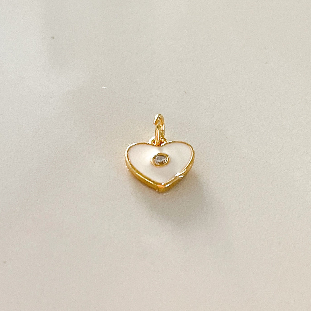 Endless Love Mini Heart Charm - White