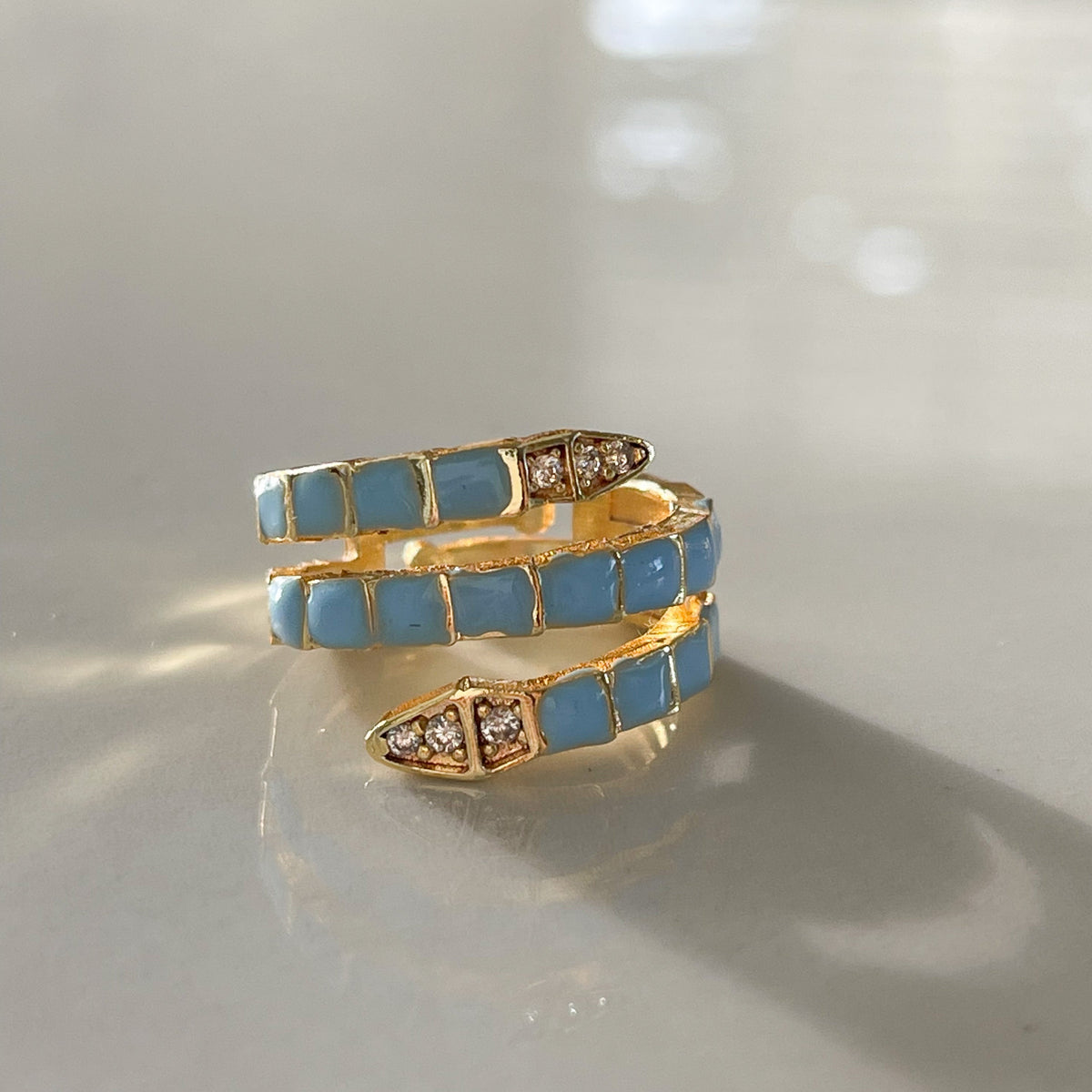 Kali Serpent Ring - Pastel Blue