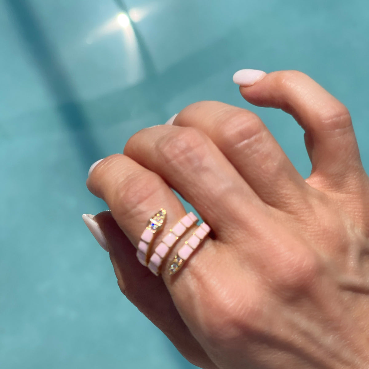 Kali Serpent Ring - Pastel Pink