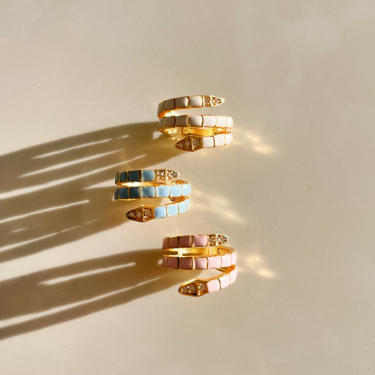 Kali Serpent Ring - Pastel Pink