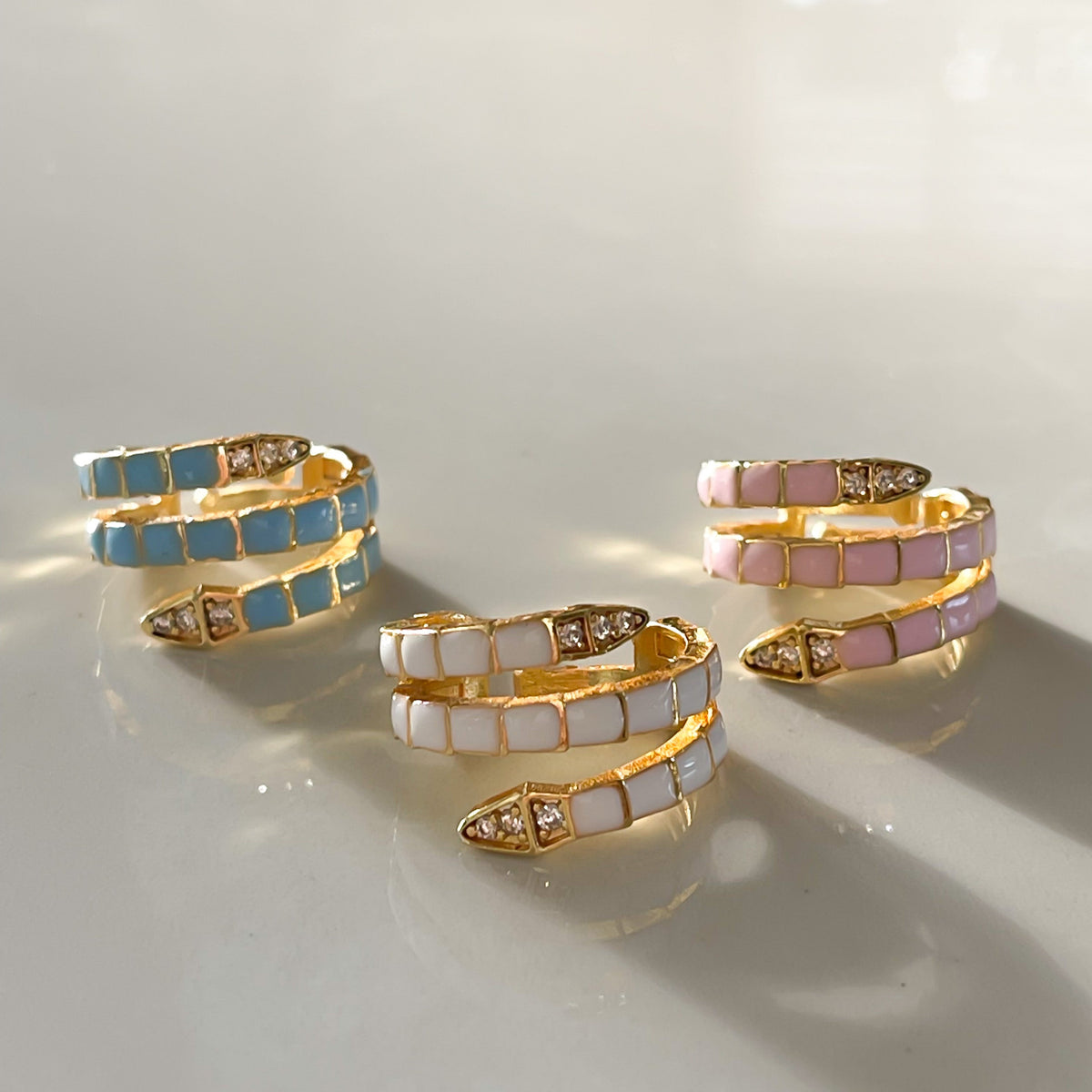 Kali Serpent Ring - Pastel Blue