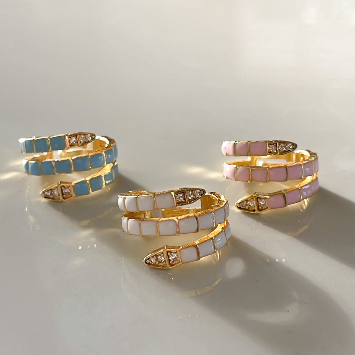 Kali Serpent Ring - White