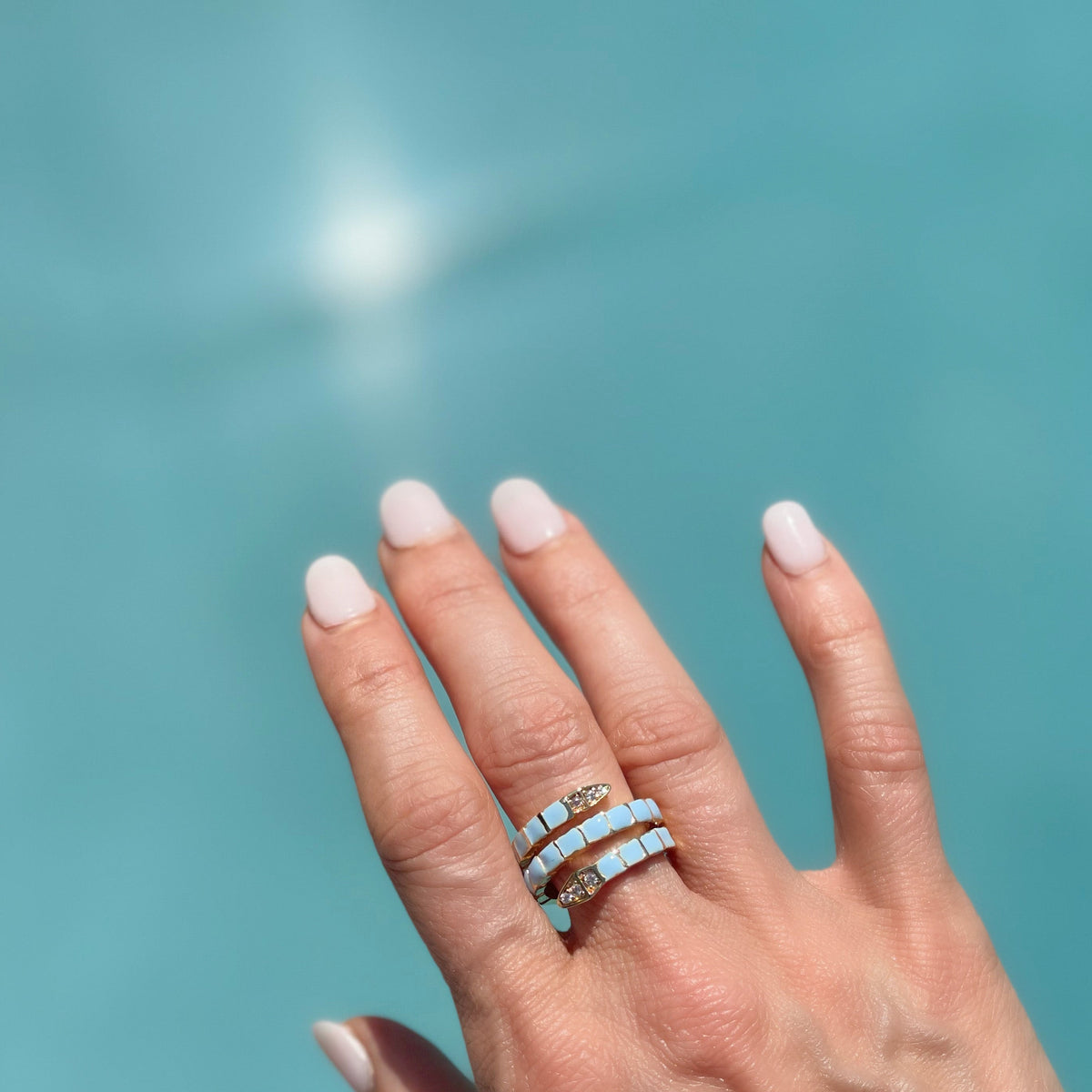 Kali Serpent Ring - Pastel Blue