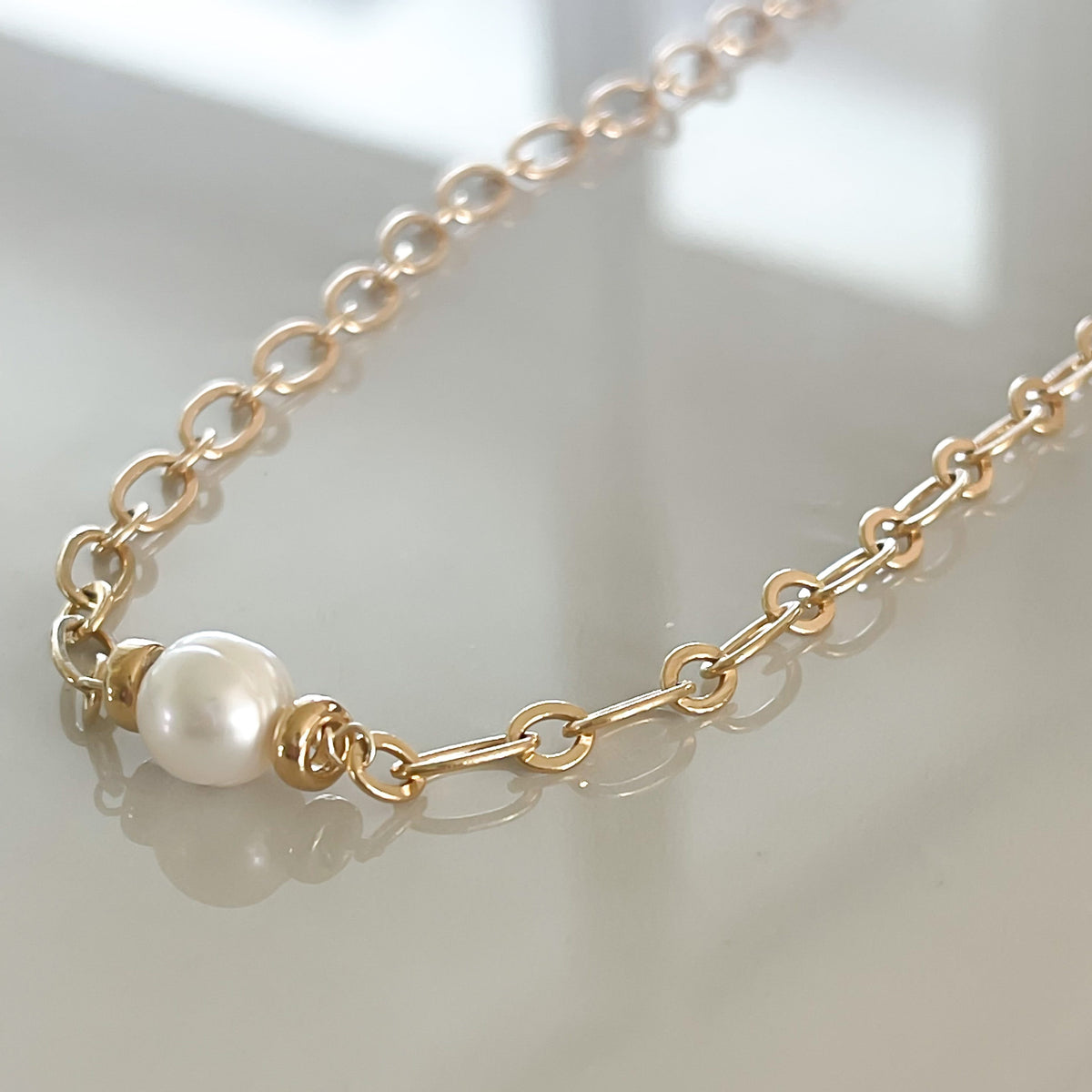 Sea Mist Pearl Chain Necklace