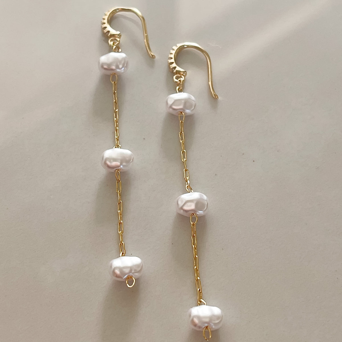 Sea Mist Pearl Drop Earrings